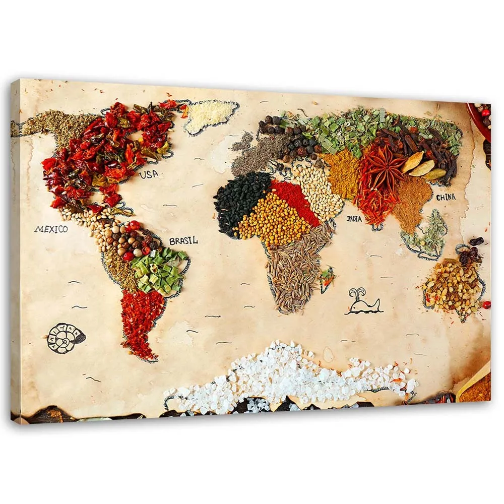 obraz-na-plotnie-mapa-swiata-przyprawy-90x60-stan-nowy