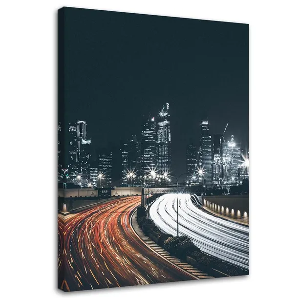 obraz-na-plotnie-miasto-noc-droga-80x120