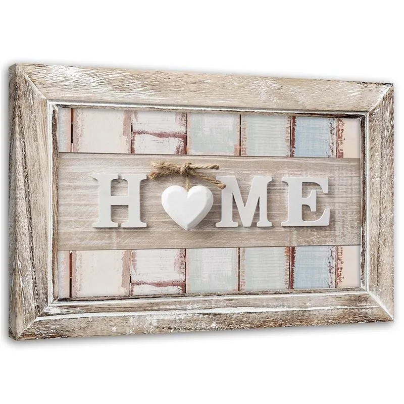 obraz-na-plotnie-home-serce-shabby-chic-90x60-stan-nowy