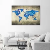obraz-na-plotnie-niebieska-mapa-swiata-60x40-stan-nowy