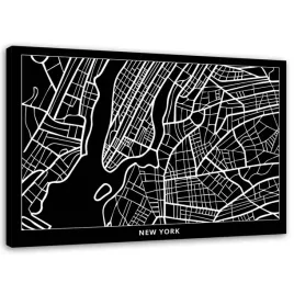 obraz-na-plotnie-nowy-jork-plan-miasta-90x60