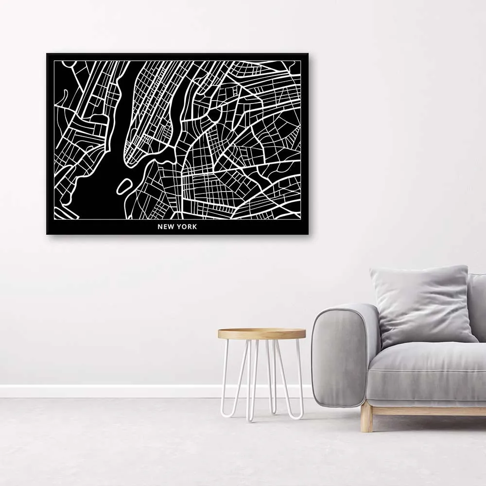 obraz-na-plotnie-nowy-jork-plan-miasta-90x60
