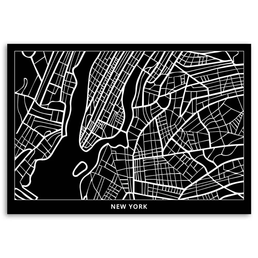 obraz-na-plotnie-nowy-jork-plan-miasta-90x60