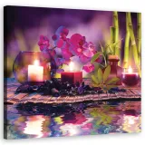 obraz-na-plotnie-orchidea-swieca-80x80