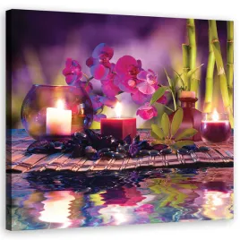 obraz-na-plotnie-orchidea-swieca-80x80
