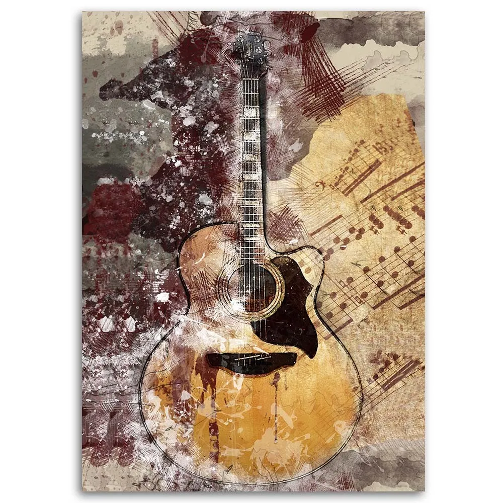 obraz-na-plotnie-gitara-muzyka-retro-40x60