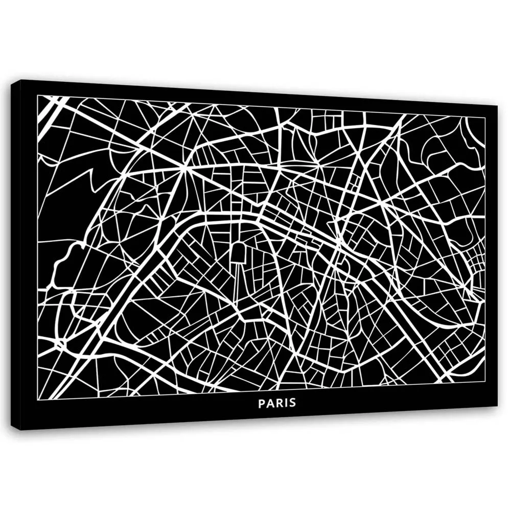 obraz-na-plotnie-paryz-plan-miasta-90x60-stan-nowy