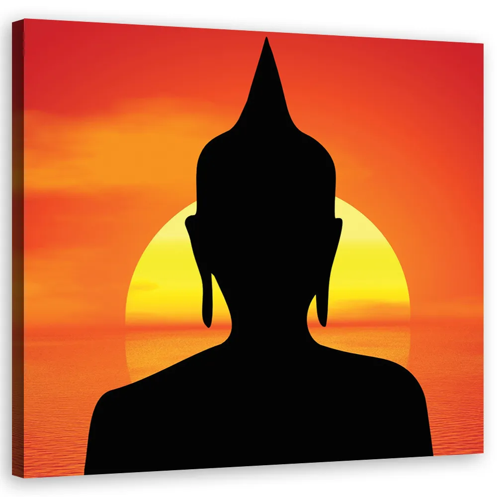 obraz-na-plotnie-zachod-slonca-budda-40x40-stan-nowy