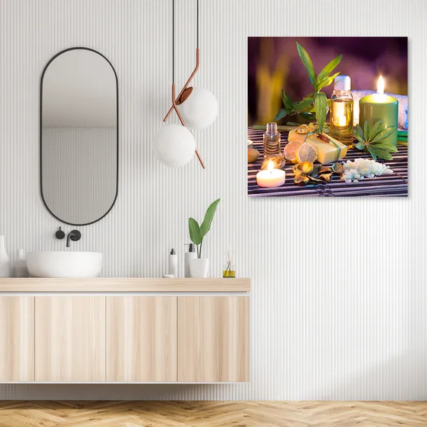 obraz-na-plotnie-zen-swieca-40x40-stan-nowy