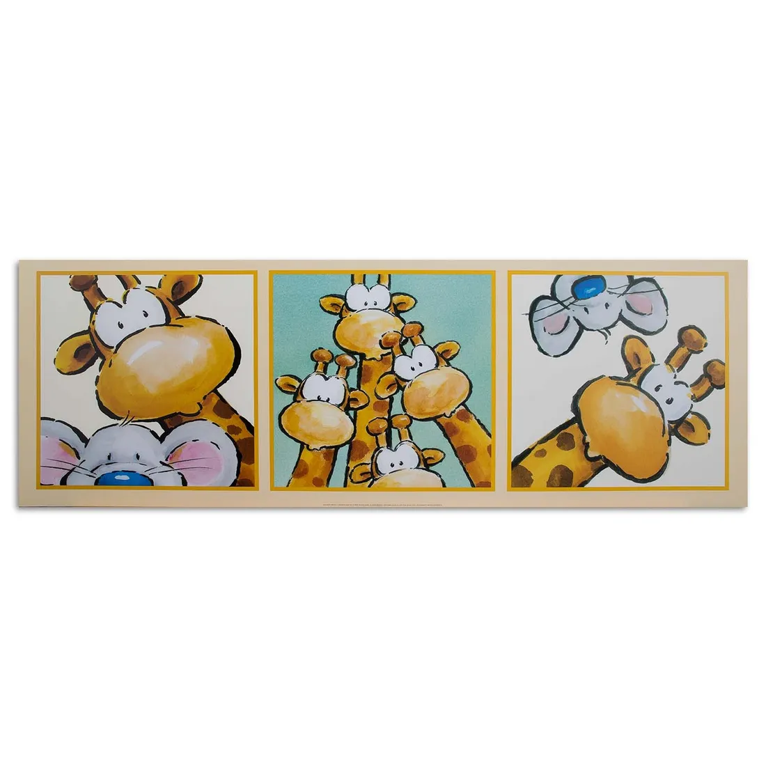 obraz-na-plotnie-zyrafa-mysz-120x40