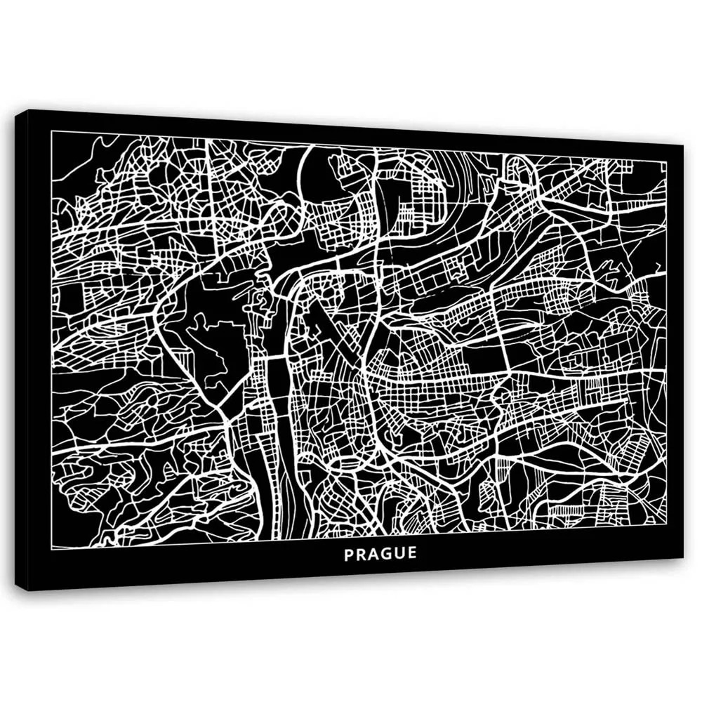 obraz-na-plotnie-praga-plan-miasta-90x60-stan-nowy