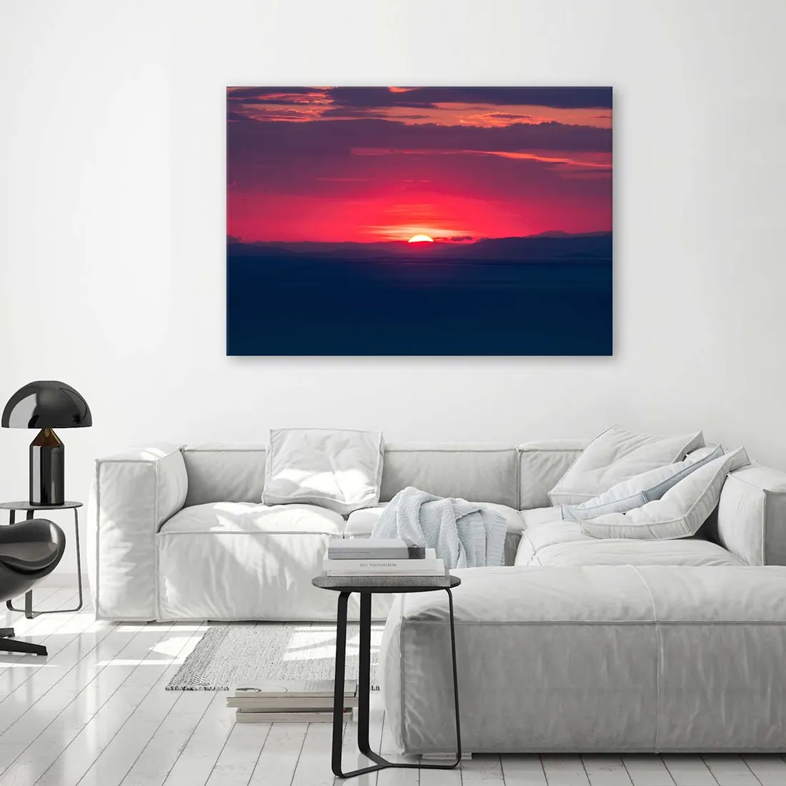 obraz-na-plotnie-czerwony-zachod-slonca-60x40