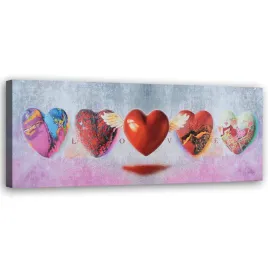 obraz-na-plotnie-serce-love-czerwony-120x40