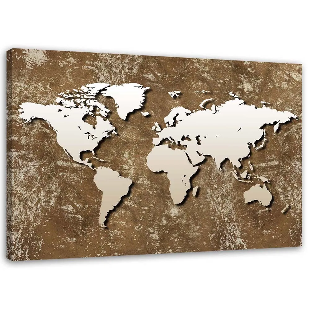 obraz-na-plotnie-mapa-abstrakcja-brazowy-90x60-stan-nowy