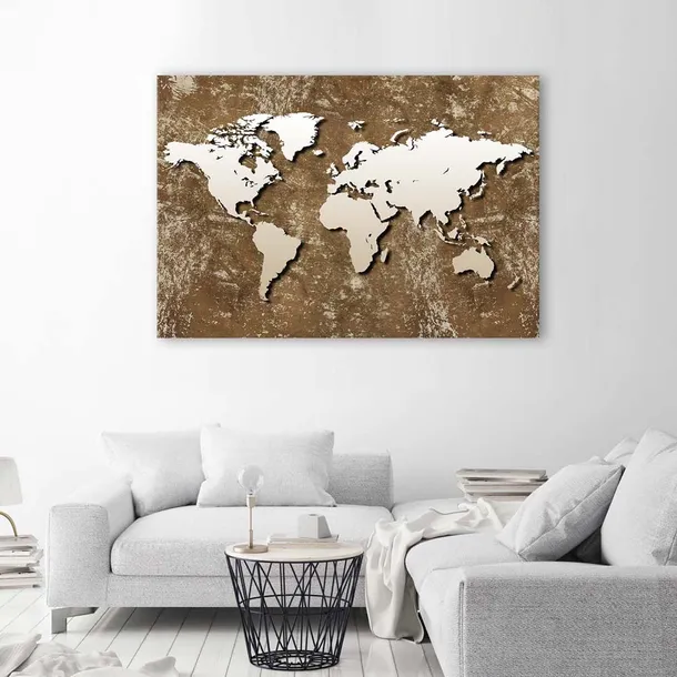 obraz-na-plotnie-mapa-abstrakcja-brazowy-60x40-stan-nowy