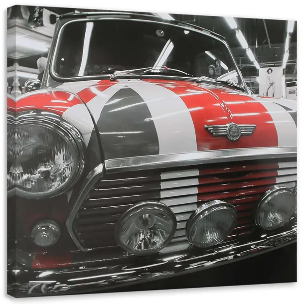 obraz-na-plotnie-mini-cooper-samochod-szary-30x30