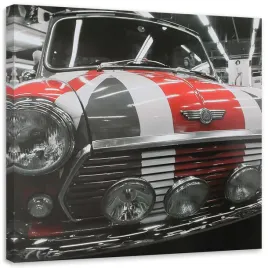 obraz-na-plotnie-mini-cooper-samochod-szary-30x30