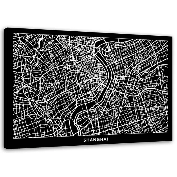 obraz-na-plotnie-szanghaj-plan-miasta-90x60