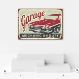 obraz-na-plotnie-szyld-retro-garaz-100x70-stan-nowy