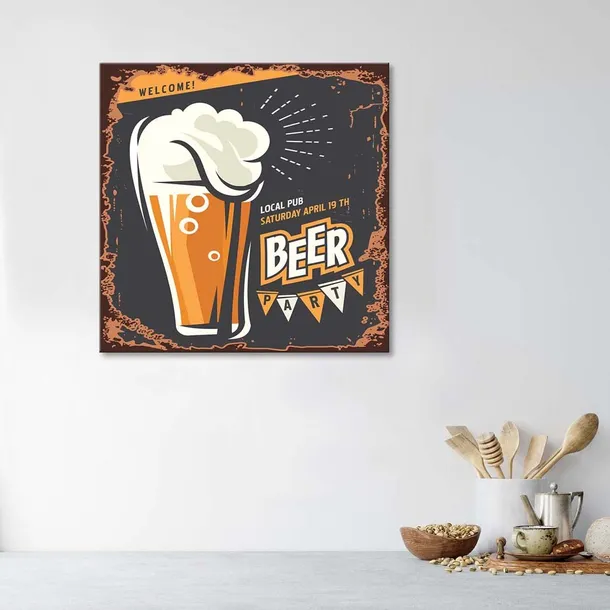 obraz-na-plotnie-szyld-retro-piwo-40x40-stan-nowy