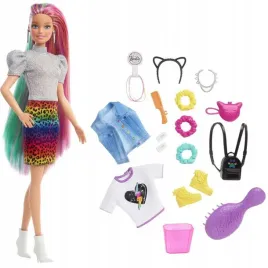 barbie-lalka-fryzura-kolorowa-panterka