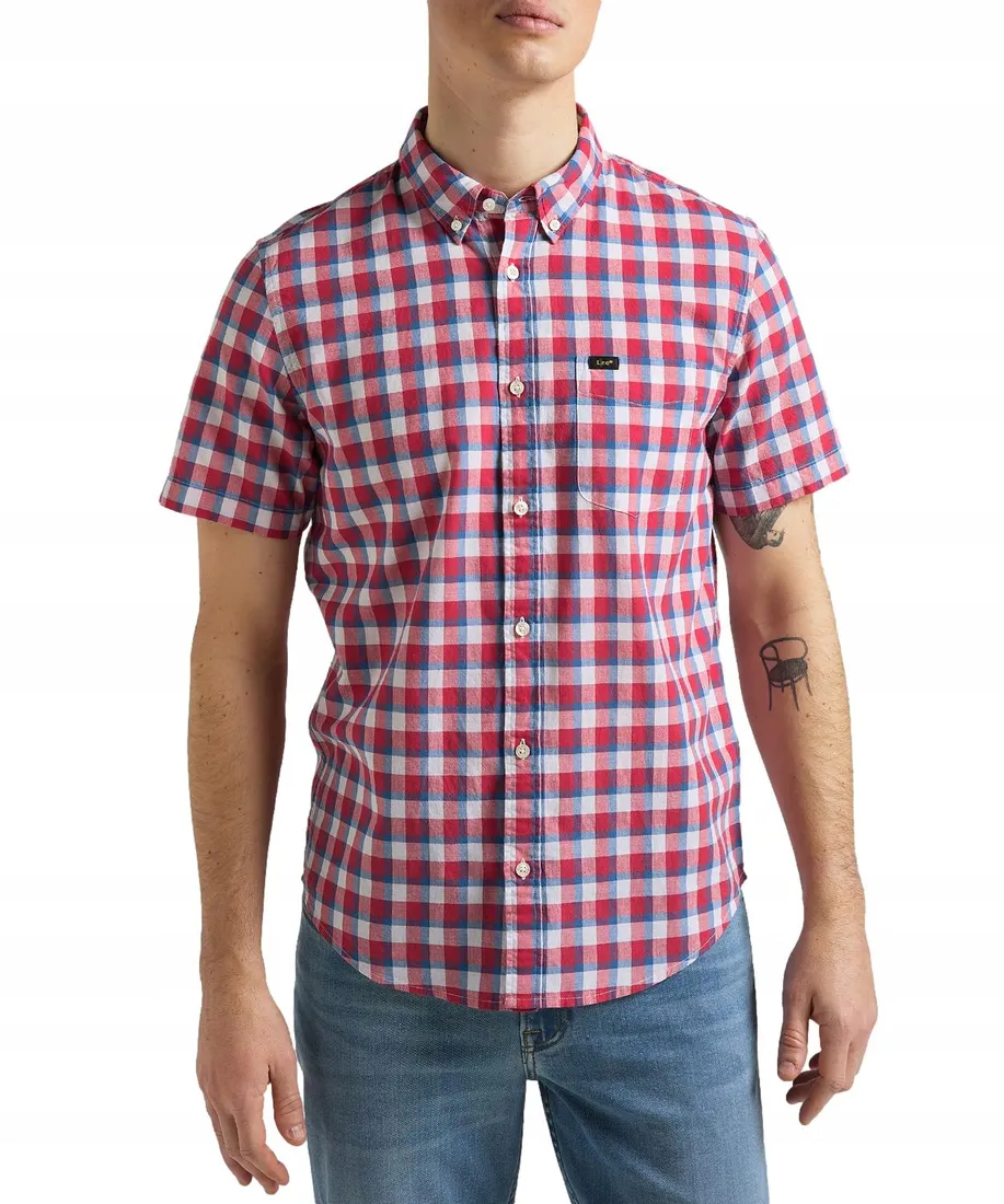 koszula-lee-ss-button-down-l886ofui-real-red-m