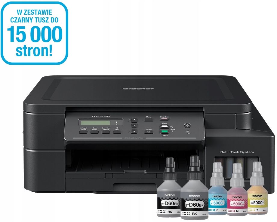 Drukarka Brother DCPT525W WiFi Tusze na 15000 stron Gwarancja 3 lata