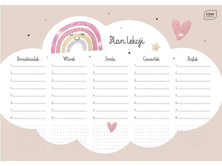 interdruk-plan-lekcji-a4-glitter-brokat-tecza-brokatowy