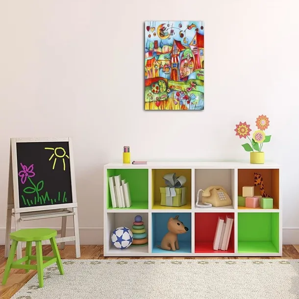 obraz-na-plotnie-bajkowe-miasteczko-60x90-stan-nowy