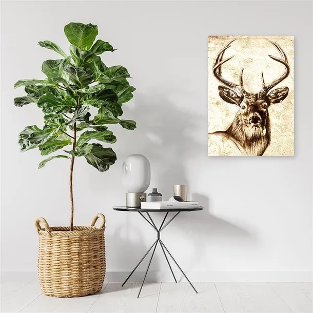 obraz-na-plotnie-malowany-jelen-70x100-stan-nowy