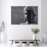 obraz-na-plotnie-budda-na-szarym-tle-100x70-stan-nowy