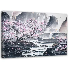 obraz-na-plotnie-japonska-akwarela-100x70