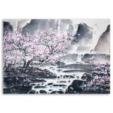 obraz-na-plotnie-japonska-akwarela-100x70-stan-nowy
