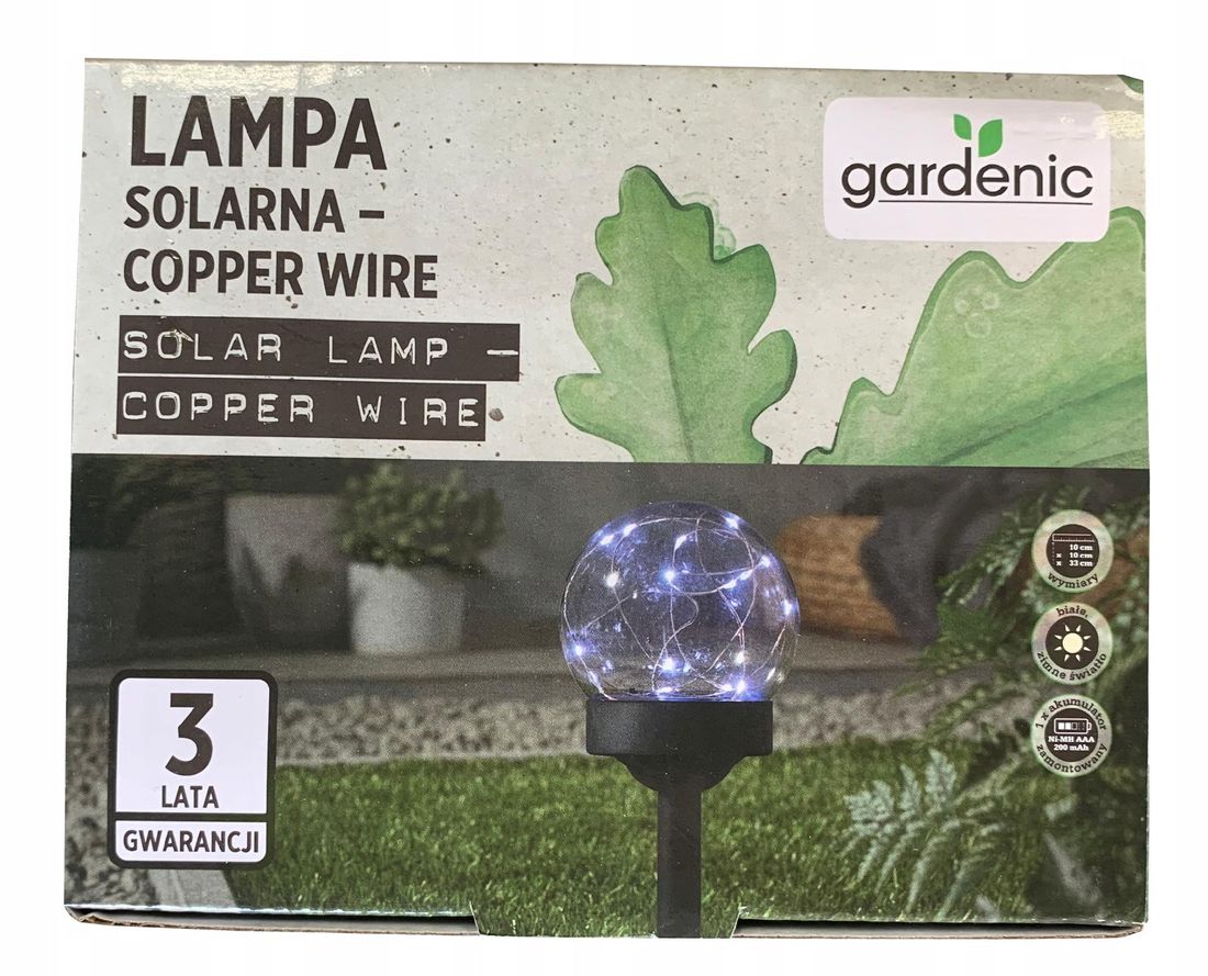 Lampa Solarna Copper Wire Ogrodowa Gardenic ERLI.pl