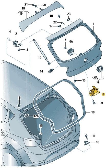 Mechanizm Zamek bagażnika klapy Seat Ibiza IV 6J 6J0 hatchback