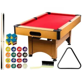 gamesplanet-stol-bilardowy-6-stop-czerwony-z-wyposazeniem