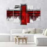 obraz-czerwona-abstrakcja-150x100-stan-nowy