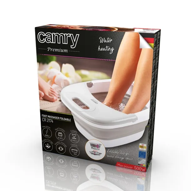 camry-foot-massager-cr-2174-bubble-function-heat-function-white-silver-waga-z-opakowaniem-0-3-kg