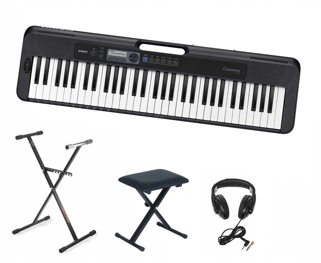 KEYBOARD CASIO CTS300 BK +STATYW +ŁAWA +SŁUCHAWKI ERLI.pl