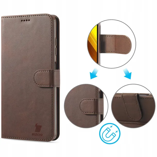 etui-bizon-case-wallet-do-xiaomi-poco-x3-nfc-pro-kolor-brazowy
