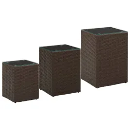 stoliki-boczne-3-szt-szklane-blaty-brazowe-polirattan