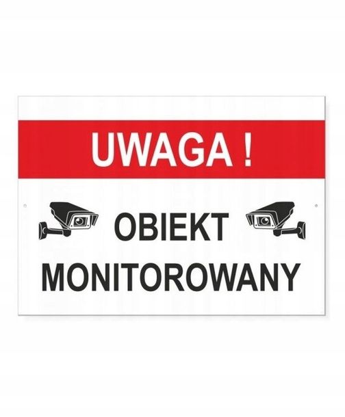 Tabliczka Uwaga Obiekt Monitorowany Du A X Erli Pl