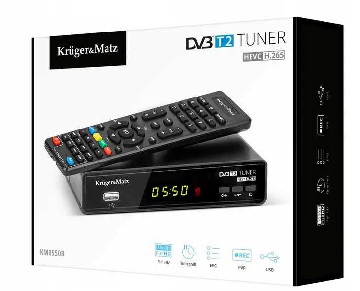 tuner-dvb-t2-krugermatz-h-265-hevc-dekoder-km0550b-model-km0550b-kod-producenta-km0550b
