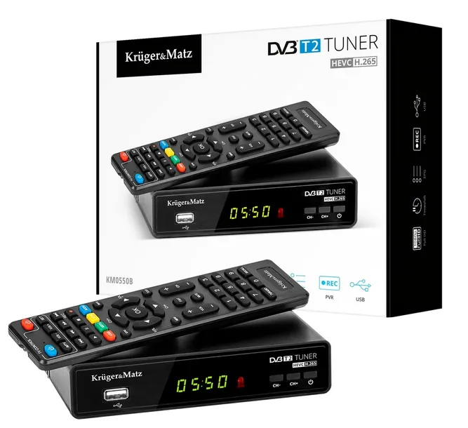 tuner-dvb-t2-krugermatz-h-265-hevc-dekoder-km0550b-model-km0550b-rodzaj-tunera-dvb-t2
