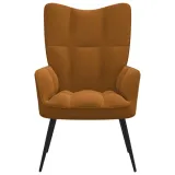 fotel-brazowy-obity-aksamitem