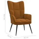 fotel-brazowy-obity-aksamitem