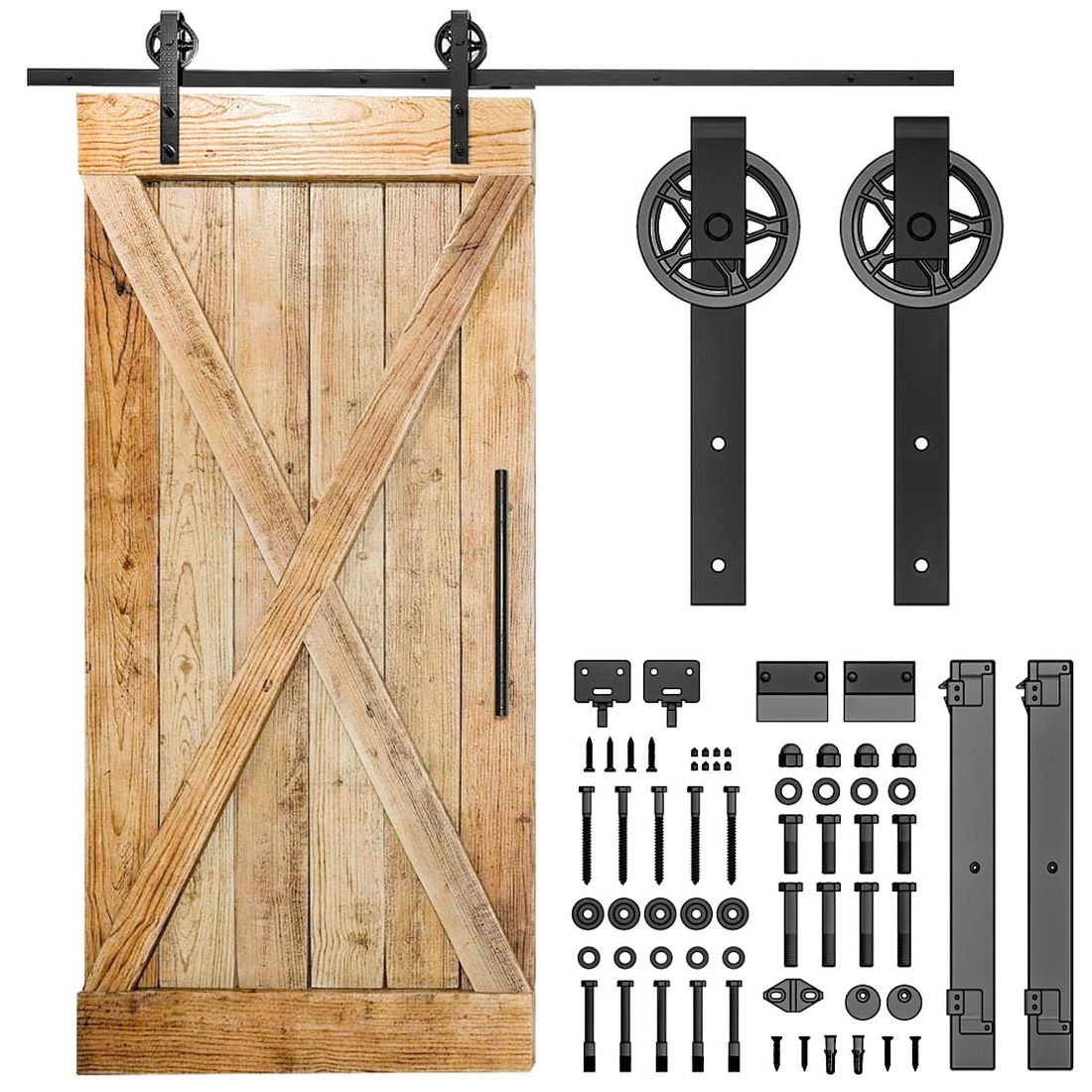 Drzwi przesuwne BARN DOOR, soft close miękkie domykanie ERLI.pl