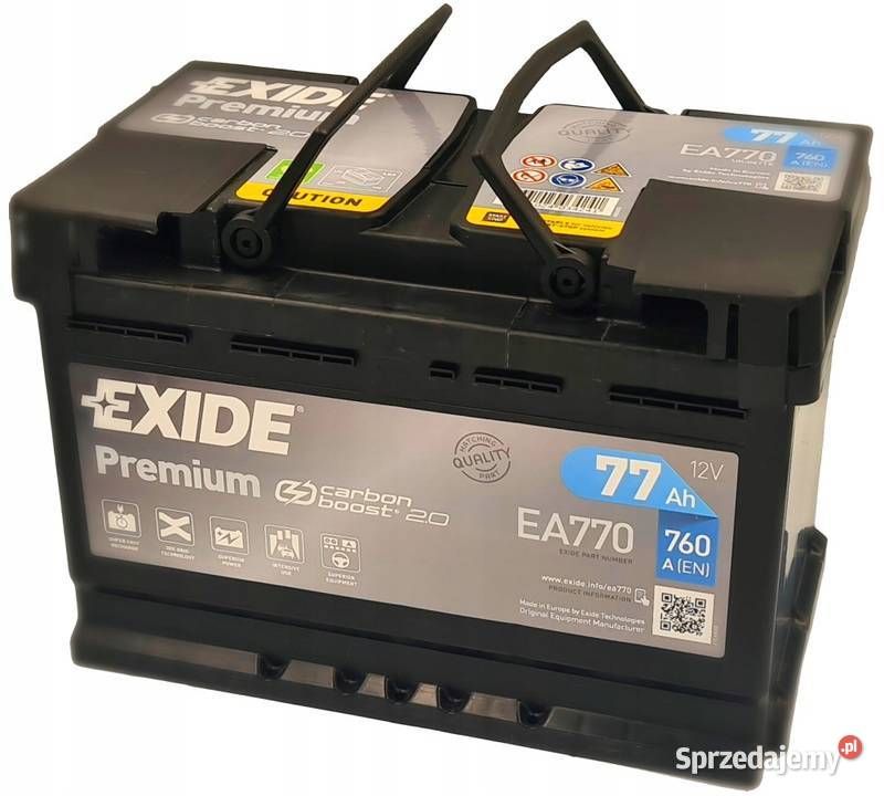 AKUMULATOR EXIDE PREMIUM 77AH 760A EA770 - ERLI.pl