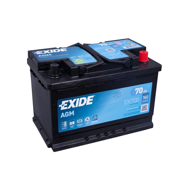 AKUMULATOR EXIDE START-STOP AGM 70AH 760A EK700 - ERLI.pl