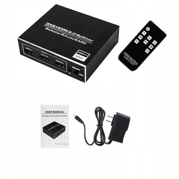 matrix-hdmi-2-0-3x2-switch-splitter-ekstraktor-arc-stan-nowy-standard-hdmi-2-0
